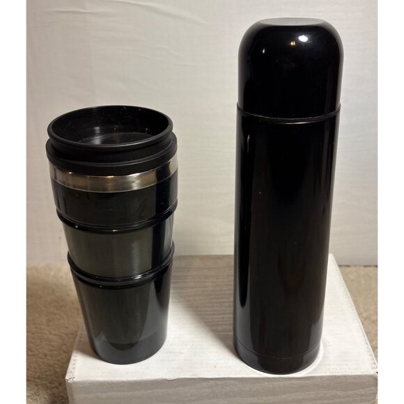 Dakota WorkPro Series Travel Mug & Thermos Set Stainless Steel Insulated Black - Picture 8 of 9